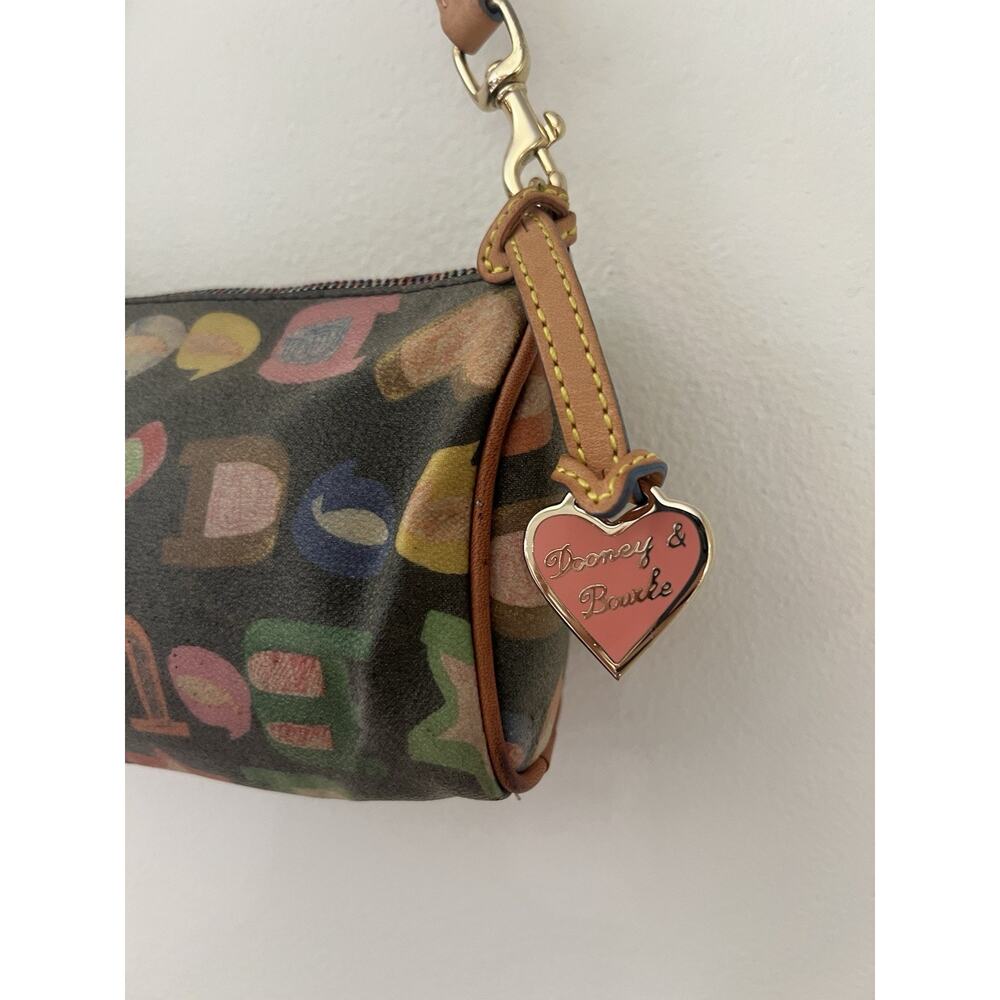 Dooney And Bourke Mini Barrel Bag Scribble Multicolor Monogram Y2K Vintage - Picture 2 of 14